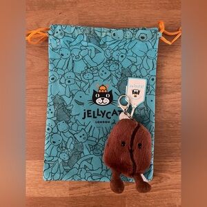 Jellycat authentic Amuseables Coffee Bean Bag Charm, new with tags